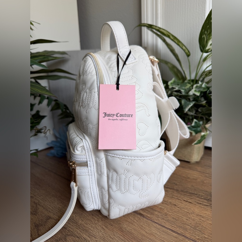Juicy Couture Rosie Vegan Leather Angel White & Gold Mini Backpack - Picture 5 of 11